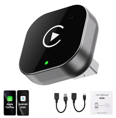 Drahtloser CarPlay-Adapter 2-in-1, Plug & Play, für iPhone & Android