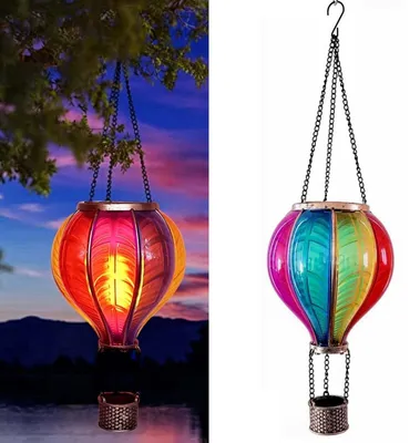 Solar-Heißluftballon-Leuchte, 45,7 cm, LED, IP44, Flammeneffekt