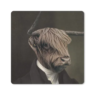 Produktbild von MuchoWow® Mauspad Mousepad Schottischer Highlander - Kleidung - Kunst 20x20 cm - Mousepads - Maus Mat - Pad - Mausunterlage - Desk Mat - Bureauartikeln