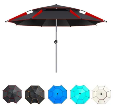 Produktbild von Angelschirm 360° Neigbar Strandschirm Sonnenschirm 180-260cm Picknick Camping