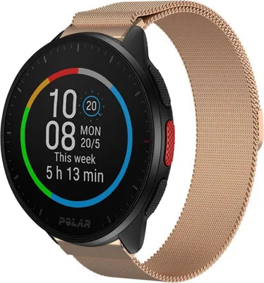 Produktbild von Strap-it Milanese Armband - Kompatibel mit Polar Pacer Armband Ersatzarmband Edelstahl Armband mit Magnetverschluss Sportuhr zubehör für smartwatch 20mm Armband Rosa Gold