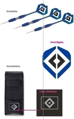 Produktbild von HAMBURGER SV HSV Dart Set -blau schwarz -