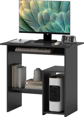 Produktbild von Computertisch, Schreibtisch, Spanplatte, Metall, 80 x 45 x 75 cm, Schwarz