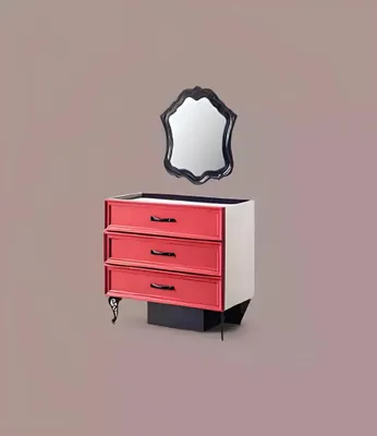 Zdjęcie produktu dla Klassisches Sideboard Kommode Schrank Kommoden Schlafzimmer Rot Holz