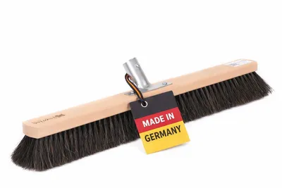 Produktbild von Saalbesen Rosshaarbesen 100cm Breit mit Metall-Stielhalter sehr weiche Naturhaar-Roßhaar-Borsten Besen ohne Stiel für innen