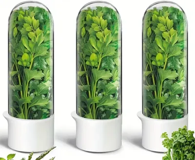 Obrázok produktu pre Sada 3 kusov nádob na bylinky do chladničky – nádoby na čerstvé bylinky