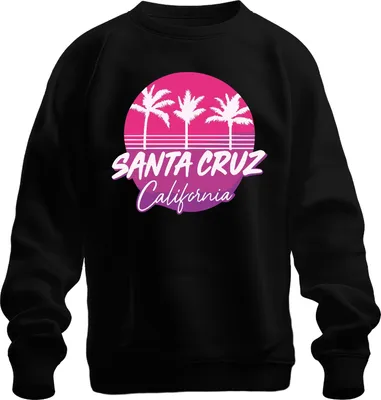 Obrázek produktu pro Santa Cruz California Palms Retro Surfer Beach Coast Holiday Uni mikina, černá, S