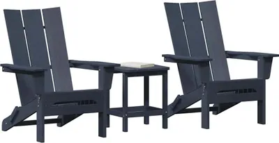 Produktbild von vidaXL Gartenstuhl 3 pcs Marineblau 80,5 x 74,5 x 92 cm Polyethylen