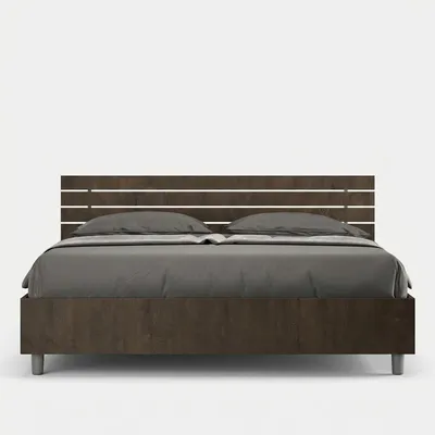 Produktbild von Doppelbett mit Bettkasten 160x190 cm in Nussbaumholz Ankel Nod Noix
