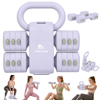 Zdjęcie produktu dla Zestaw kettlebell 2-w-1, z regulowanymi obciążeniami 5,5 kg, do treningu w domu