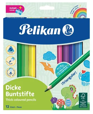 Image de Pelikan Buntstifte Jumbo 3-eckig BD12JN 12Stk.+ Anspitzer