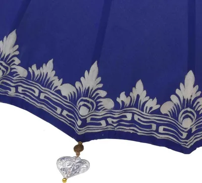 Produktbild von Bali Sonnenschirm Balinesischer Garten Schirm Baumwolle Handarbeit Retro Vintage Dekoschirm 2-teilig ca 180cm einfache Bemalung, Design:Nr. 5