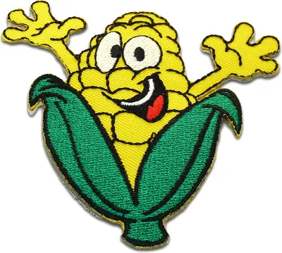 Produktbild von Maiskolben Lacht Frucht - Aufnäher, Bügelbild, Aufbügler, Applikationen, Patches, Flicken, Zum Aufbügeln, Größe: 8,3 x 8 cm