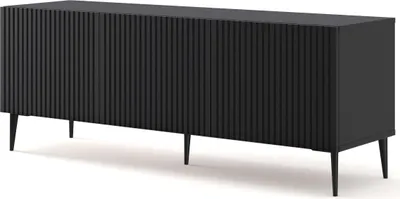 Zdjęcie produktu dla FURNLUX Stojak TV Ravenna B Czarny 150cm / Kolor główny: Czarny / Wymiary: 150 x 56 x 42 cm