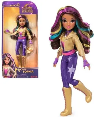 Produktbild von Sophia Unicorn Academy Modepuppe, 24 cm, Abnehmbares Zubehör, Regenbogenfarbene Haarsträhnen