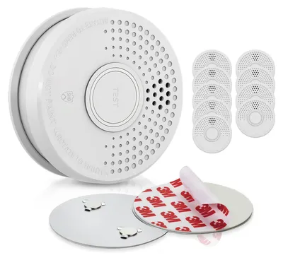 Produktbild von SHD by OneConcept Rauchmelder mit Magnethalterung, 10x Mini-Rauchmelder, Feuermelder mit Batterie, Rauchmelder für Küche, Büro, Wohnwagen, 10er-Set Brandmelder mit Testfunktion & Stummschaltung