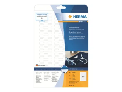 Image de HERMA Ringetiketten A4 weiß 49x10 mm Papier opak 1500 St.
