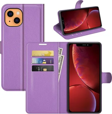 Produktbild von Schutzhülle für Apple iPhone 13 mini Case Handy Hülle Cover Case Schutztasche Wallet, Farbe:Violett