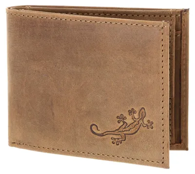 Produktbild von oxmox Leder Geldbörse Leather RFID Protect Pocketbörse Lizard 2.0 Embossed Vintage Light Brown braun