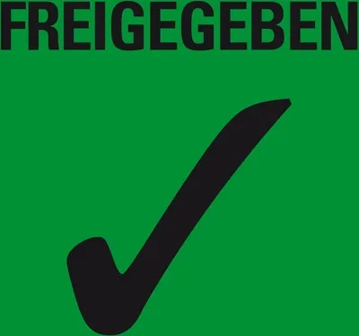 Produktbild von Dreifke® Aufkleber I Organisationsetikett FREIGEGEBEN, grün, Haftpapier, ablö...