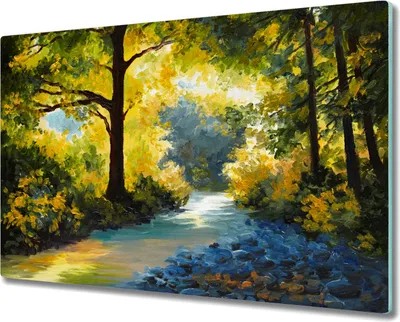 Produktbild von Coloray Schneidebrett Herdabdeckplatte 80x52 cm Kochplattenabdeckung Küchenbrett Hackbrett - Waldblumen
