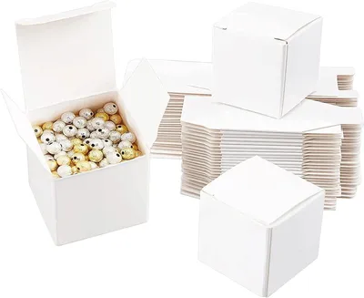 Immagine prodotto di Omgoods - 30 scatoline regalo piccole, bianche, in cartoncino kraft