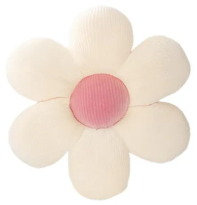 Produktbild von Blumenförmiges Bodenkissen, Sitzkissen, Plüsch-Bodenkissen, weiß und rosa, 40 x 40 cm