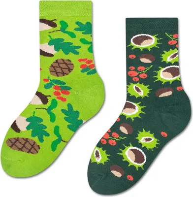 Produktbild von Kindersocken "Im Wald", Größe 30-35, bunte Socken mit lustigem Muster