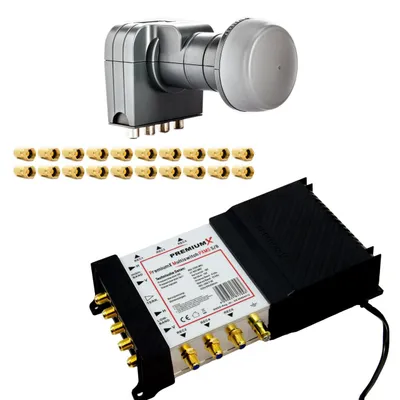 Produktbild von PremiumX 5/6 Multischalter HDTV 4K Fuba DEK 407 Quattro LNB 20x F-Stecker