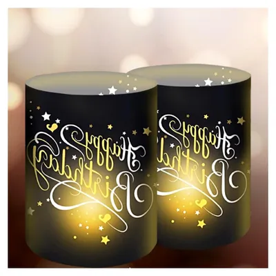 Produktbild von 12 Windlicht Tischdekoration Geburtstag, Happy Birthday Tischdeko, Schwarzes Gold Tischdeko für Männer, Windlichter für Teelichter oder Kerzen