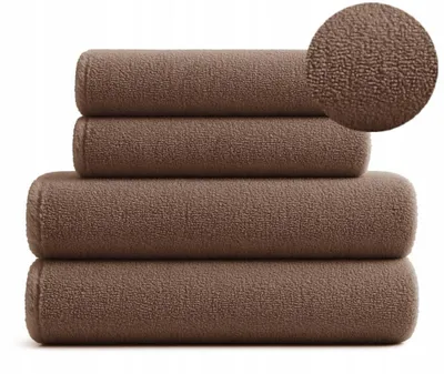 Produktbild von Handtuch Set - 100% Baumwolle - 420g/m2 - 2x50x90 cm, 2x70x140 cm - Extra Saugfähig - Hellbraun - hohe Grammatur - Diana