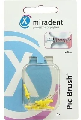 Zdjęcie produktu dla Miradent Szczoteczka międzyzębowa Pic-Brush x-Fine żółta 6 szt