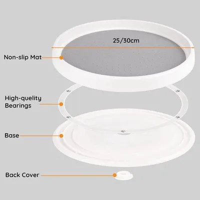 Produktbild von Famanu Drehplatte Set 2 Stück Antirutsch 25 und 30 cm Küchen- und Kühlschrankorganizer drehbar