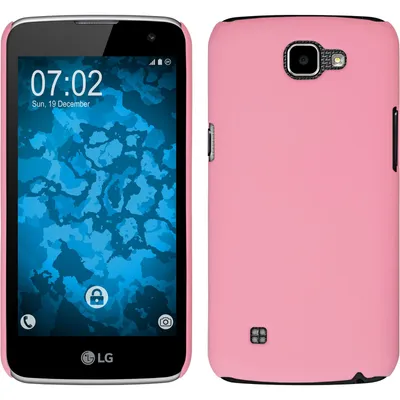 Produktbild von PhoneNatic Case kompatibel mit LG K4 2016 - Hülle rosa gummiert Hard-case + 2 Schutzfolien