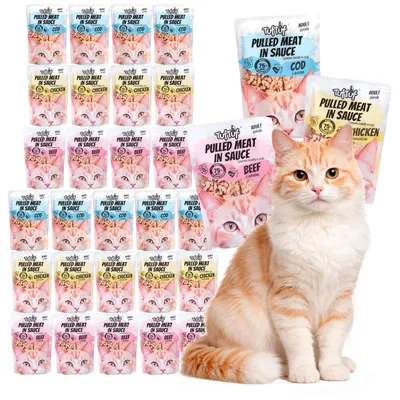 Produktbild von Tuftuf | Feuchtfutter für Katzen - Mix Dergeschmäcker - 30x100g - Zerrupfte Stücke - Nassfutter Katzen