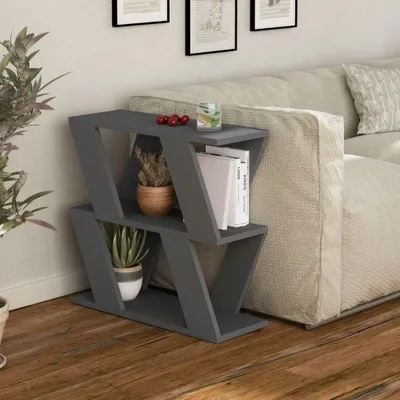 Immagine prodotto di Tavolino da Soggiorno Laterale 57x60x22 cm in MDF Lazena Antracite