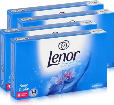 Produktbild von Lenor Trocknertücher Aprilfrisch 34 Tücher - Wäschepflege im Trockner (4er Pack