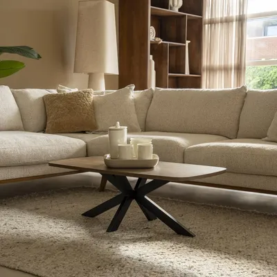 Productafbeelding van Salontafel Jaimy Donkerbruin Deens Ovaal 120cm - Giga Meubel, AI-gegenereerde afbeelding