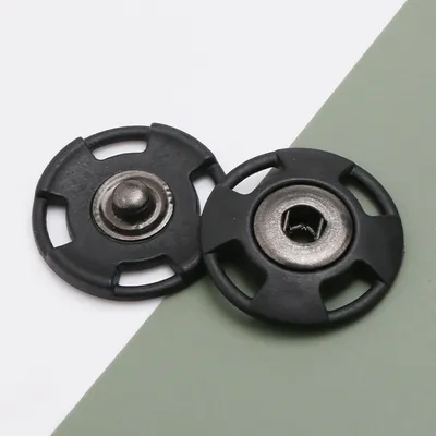 Immagine prodotto di INF Bottoni automatici trasparenti - 25 mm, 10 pezzi. Nero