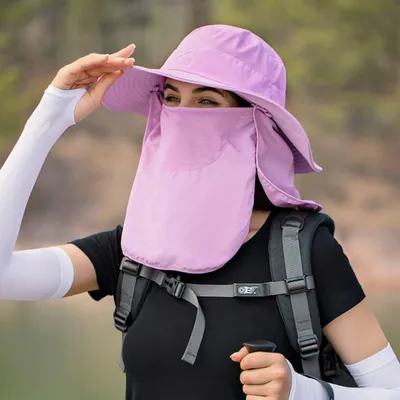 Produktbild von Anglerhut,Sonnenhut Outdoor Sonnenschutz(pink) Sonnenhut Herren Damen Faltbar Safari Hut,Breiter Krempe Tropenhut Mesh Fischermütze