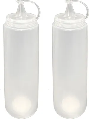 Produktbild von 2x Soßenspender Kunststoff 700 ml Ketchup Senf Mayo Quetschflasche Dosierflasche Soßenflasche Saucenspender