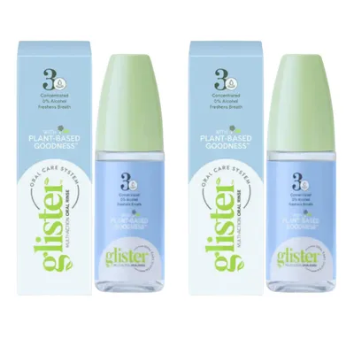 Produktbild von Glister Multi-Action Mundwasser 72ml Fluorid-Mundspülung, frischer Atem & gesundes Zahnfleisch, 2er Set, zuckerfrei, alkoholfrei, Minze