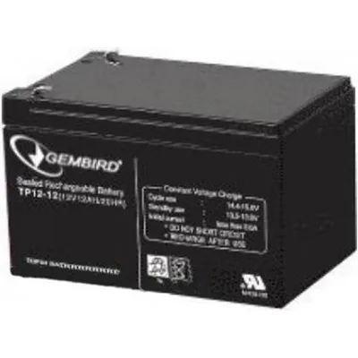 Obrázek produktu pro Gembird BAT-12V12AH, Olověná (VRLA), 12 V, 1 kusů, Černá, 12 Ah, 5 rok/roky