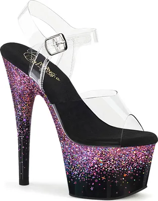 Produktbild von ADORE-708SS Damen Sandale von Pleaser, Transparent Lila , EU 35, US 5