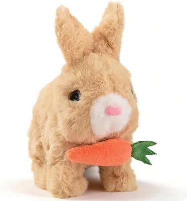 Produktbild von 1 Stueck Ostern Plueschhasenspielzeug, Interaktives Kaninchen Spielzeug, Elektronisches Pluesch Hase Spielzeug, Interactive Easter Bunny Toy, Huepfendes Kaninchen Spielzeug, fuer Kinder, Jungen, Maedchen,Braun