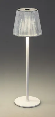 Zdjęcie produktu dla Lampa stołowa LED gwint okrągły h. 40cm z czujnikiem dotykowym biały metal Formano WA