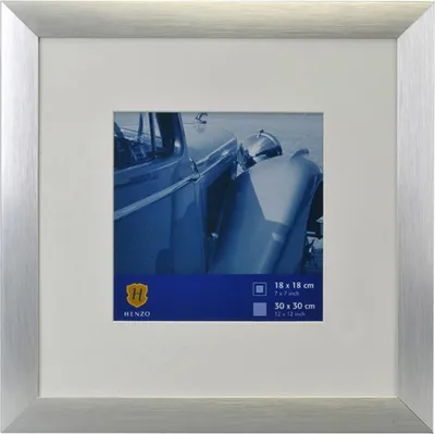 Image de Henzo LUZERN cadre aluminium argent 30x30 avec passe-partout 18x18 cm