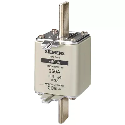 Produktbild von Siemens 3NA33446 Sicherungseinsatz Sicherungsgröße = 3 250 A 690 V 3 St., 176 mm, 165 mm, 96 mm, 643 g