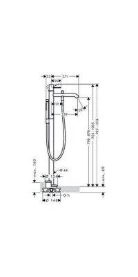 Produktbild von HANSGROHE 38442000 Wannenmischer Axor Uno Fertigset