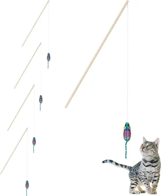 Productafbeelding van Visstok voor katten, set van 5 stuks